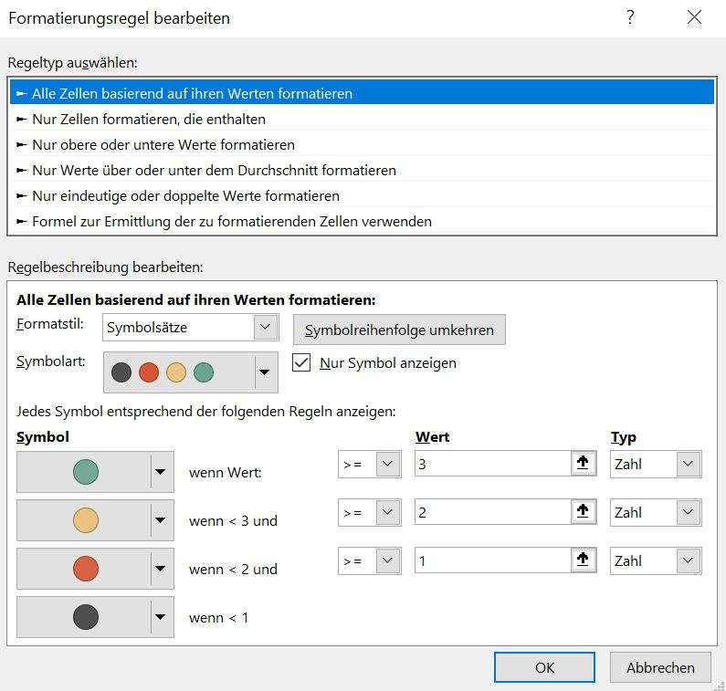 Ampelfunktion in Microsoft Excel erstellen